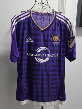 adidas Purple Orlando City Men’s Soccer Jersey with White Accents